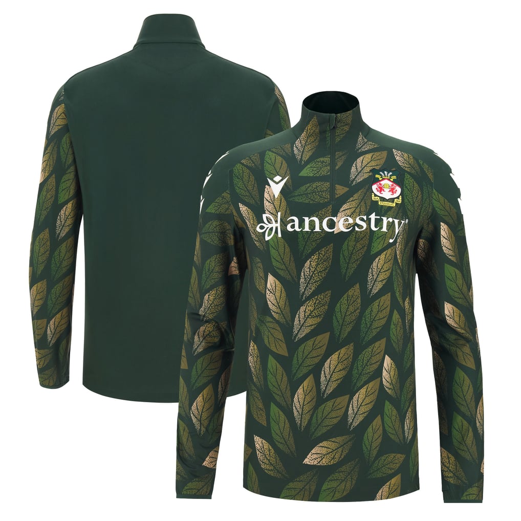  Wrexham Macron Warm-Up Quarter-Zip Pullover - Green