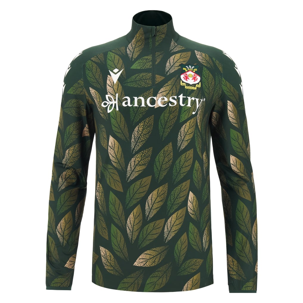  Wrexham Macron Warm-Up Quarter-Zip Pullover - Green