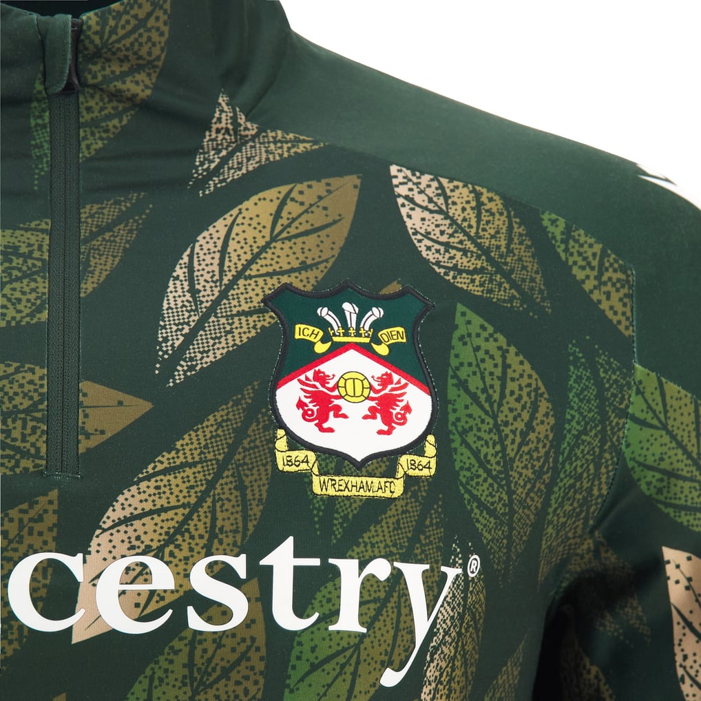  Wrexham Macron Warm-Up Quarter-Zip Pullover - Green