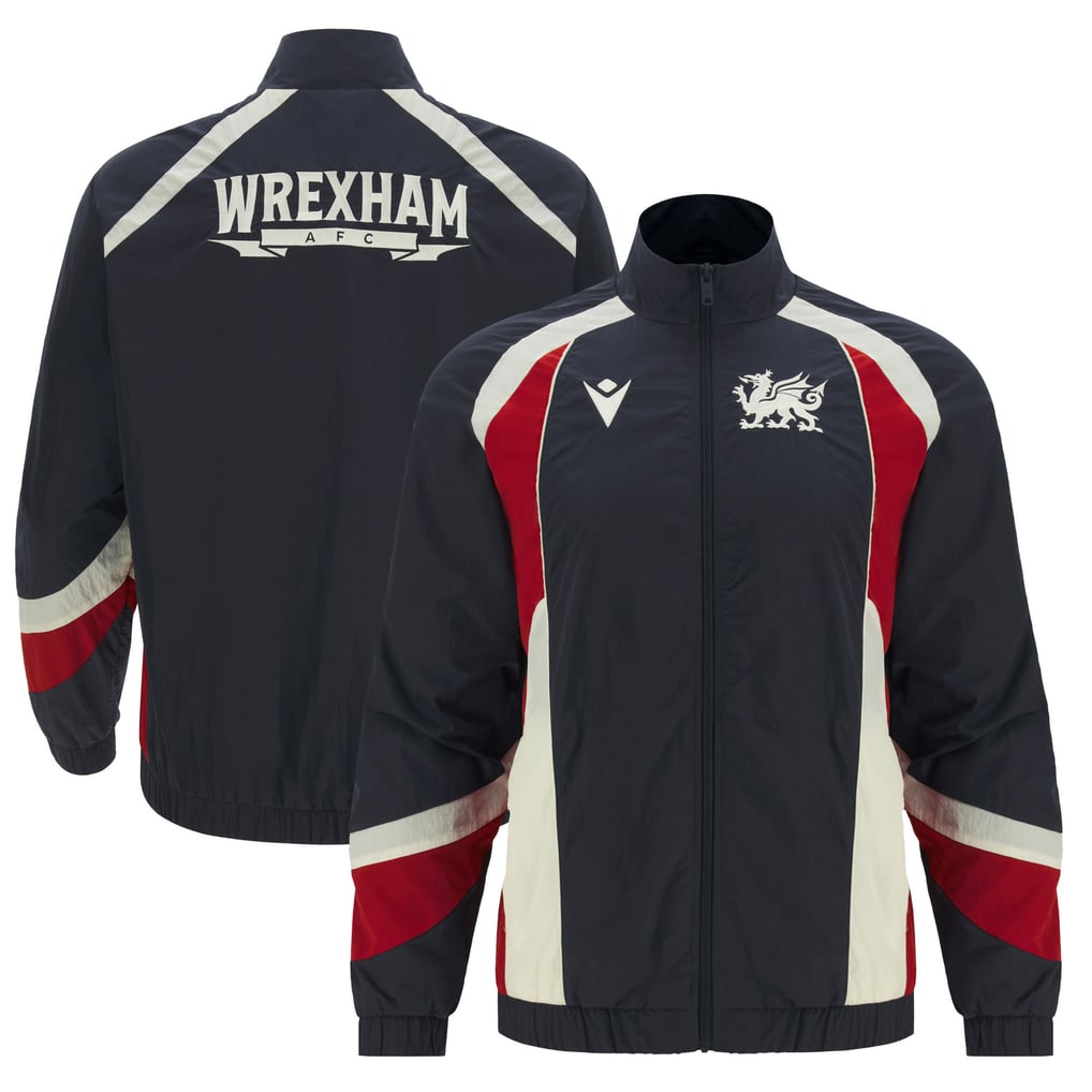  Wrexham Macron Heritage Anthem Full-Zip Jacket - Navy