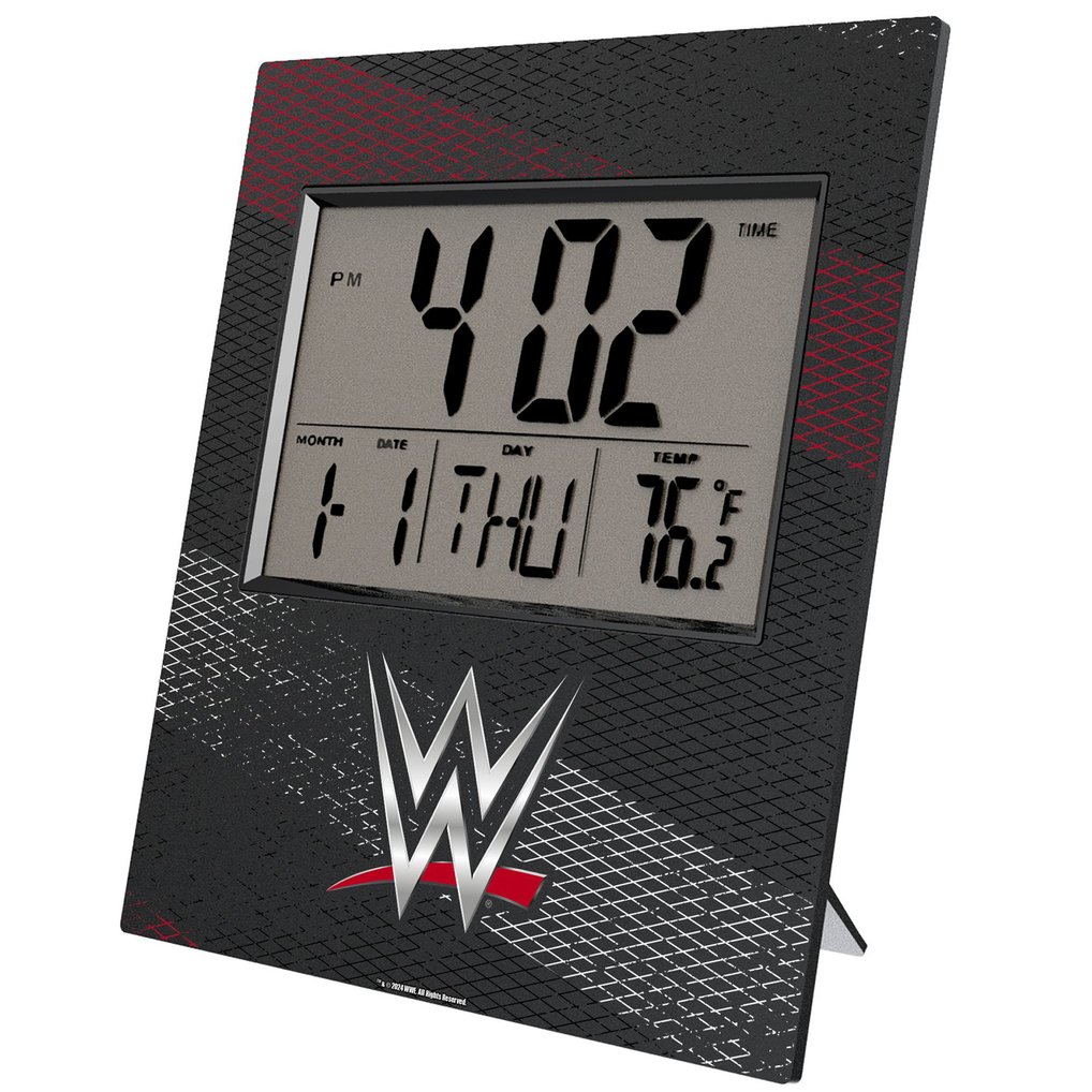 WWE Keyscaper Digital Desk/Wall Clock - Gray