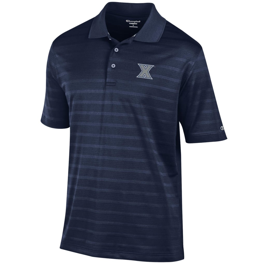 Xavier Musketeers Champion Relaxed Fit Textured Solid Polo - Navy