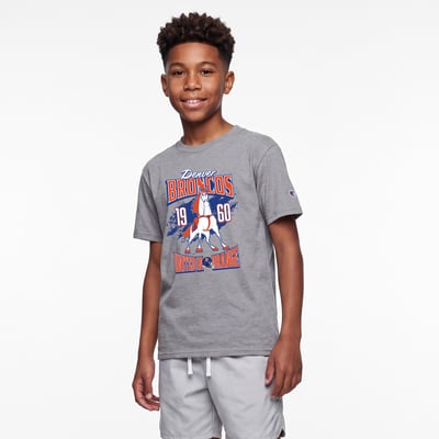 Denver Broncos Disney x Champion Youth Maximus T-Shirt - Heather Gray