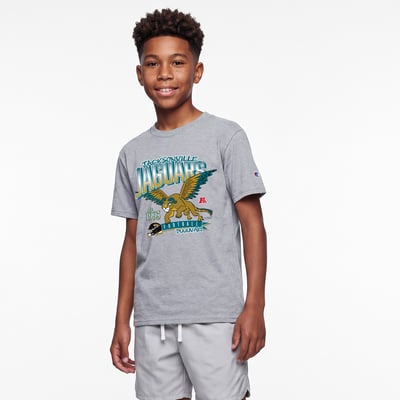 Jacksonville Jaguars Disney x Champion Youth Pepita T-Shirt - Heather Gray