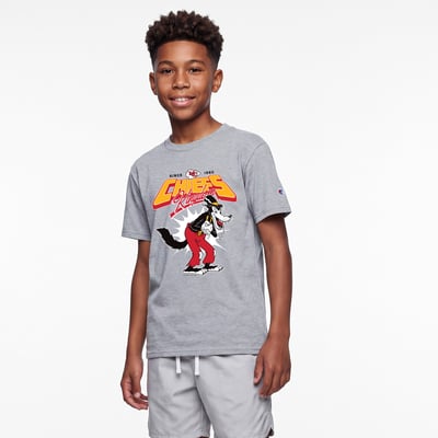 Kansas City Chiefs Disney x Champion Youth Big Bad Wolf T-Shirt - Heather Gray
