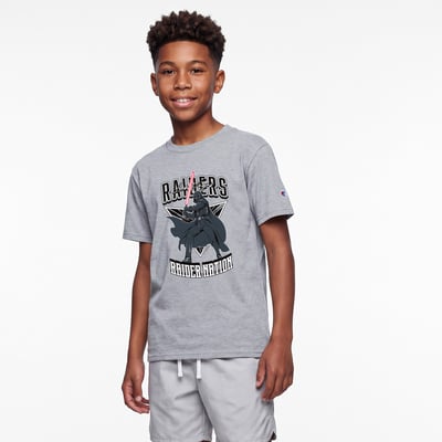 Las Vegas Raiders Disney x Champion Youth Darth Vader T-Shirt - Heather Gray