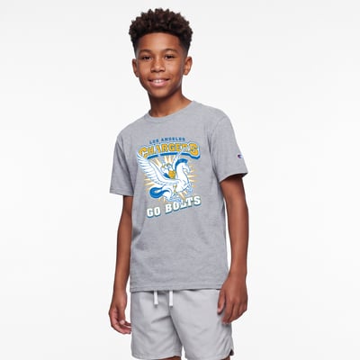 Los Angeles Chargers Disney x Champion Youth Hercules & Pegasus T-Shirt - Heather Gray