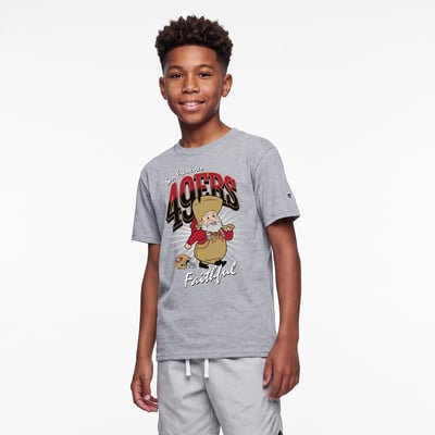 San Francisco 49ers Disney x Champion Youth Stinky Pete T-Shirt - Heather Gray