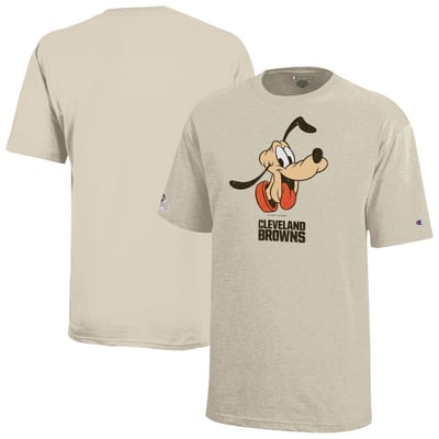 Cleveland Browns Disney x Champion Youth Pluto T-Shirt - Oatmeal
