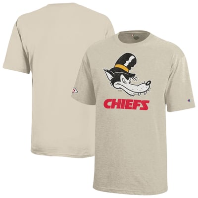 Kansas City Chiefs Disney x Champion Youth Big Bad Wolf T-Shirt - Oatmeal