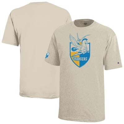 Los Angeles Chargers Disney x Champion Youth Hercules & Pegasus T-Shirt - Oatmeal